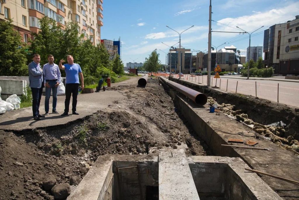 В Новокузнецке монтаж трубопроводов на ул. Тольятти выполнен более чем наполовину