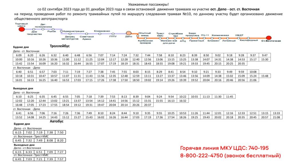 В Новокузнецке изменится схема маршрутов трамвая №10 и троллейбуса №1