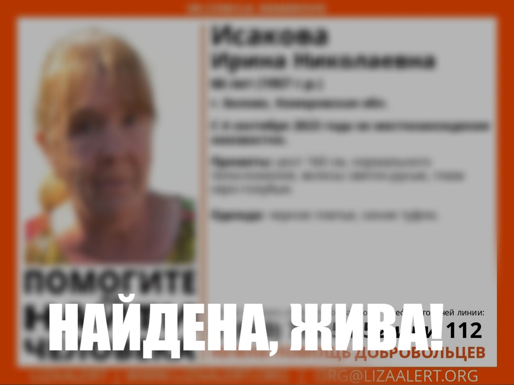 Волонтеры завершили поиски пропавшей 66-летней пенсионерки в Кузбассе