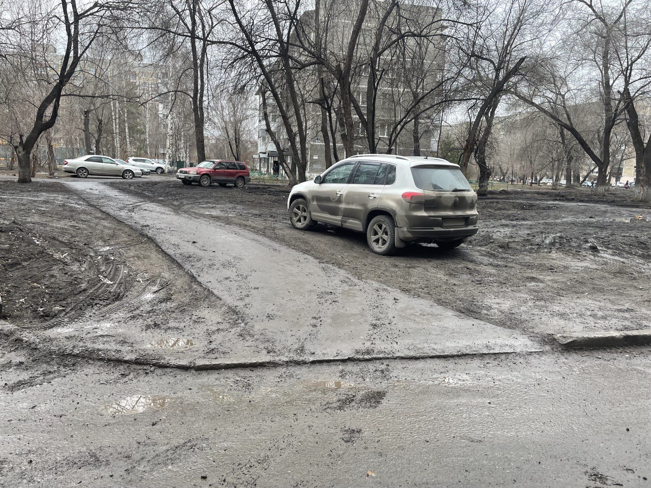 Газоны превратили в месиво грязи: новокузнечане возмущены, как паркуются некоторые автовладельцы