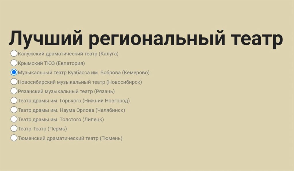 Музыкальный театр Кузбасса в числе претендентов на зрительскую премию страны «Звезда Театрала»