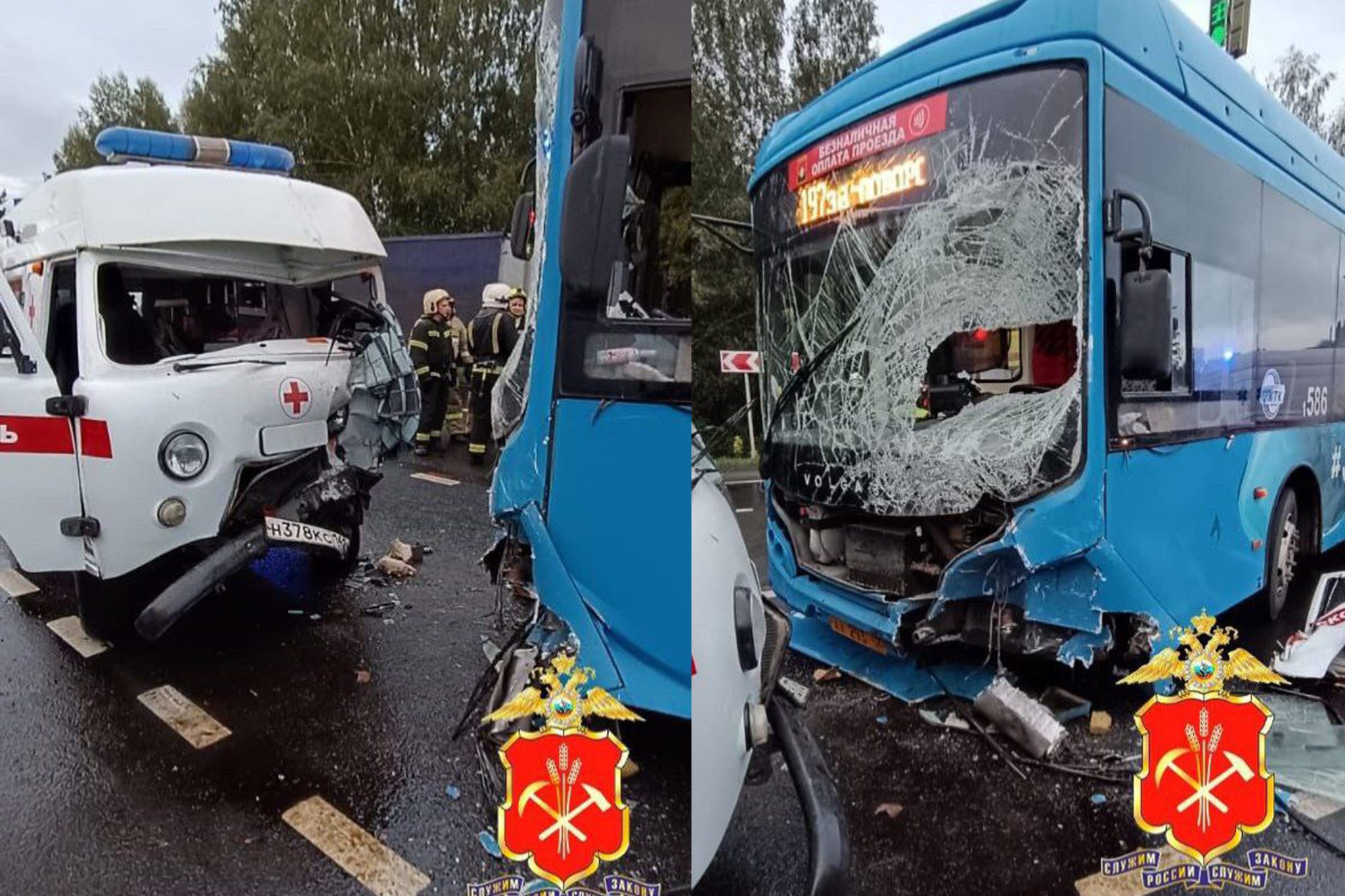 В Кемерове машина скорой столкнулась с автобусом. Есть пострадавшие