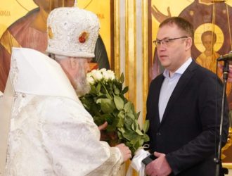 Илья Середюк поздравил митрополита Кемеровского и Прокопьевского Аристарха с днем рождения