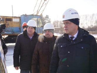 Губернатор Кузбасса проверил ход строительства жилого дома для детей-сирот в пгт Верх-Чебула