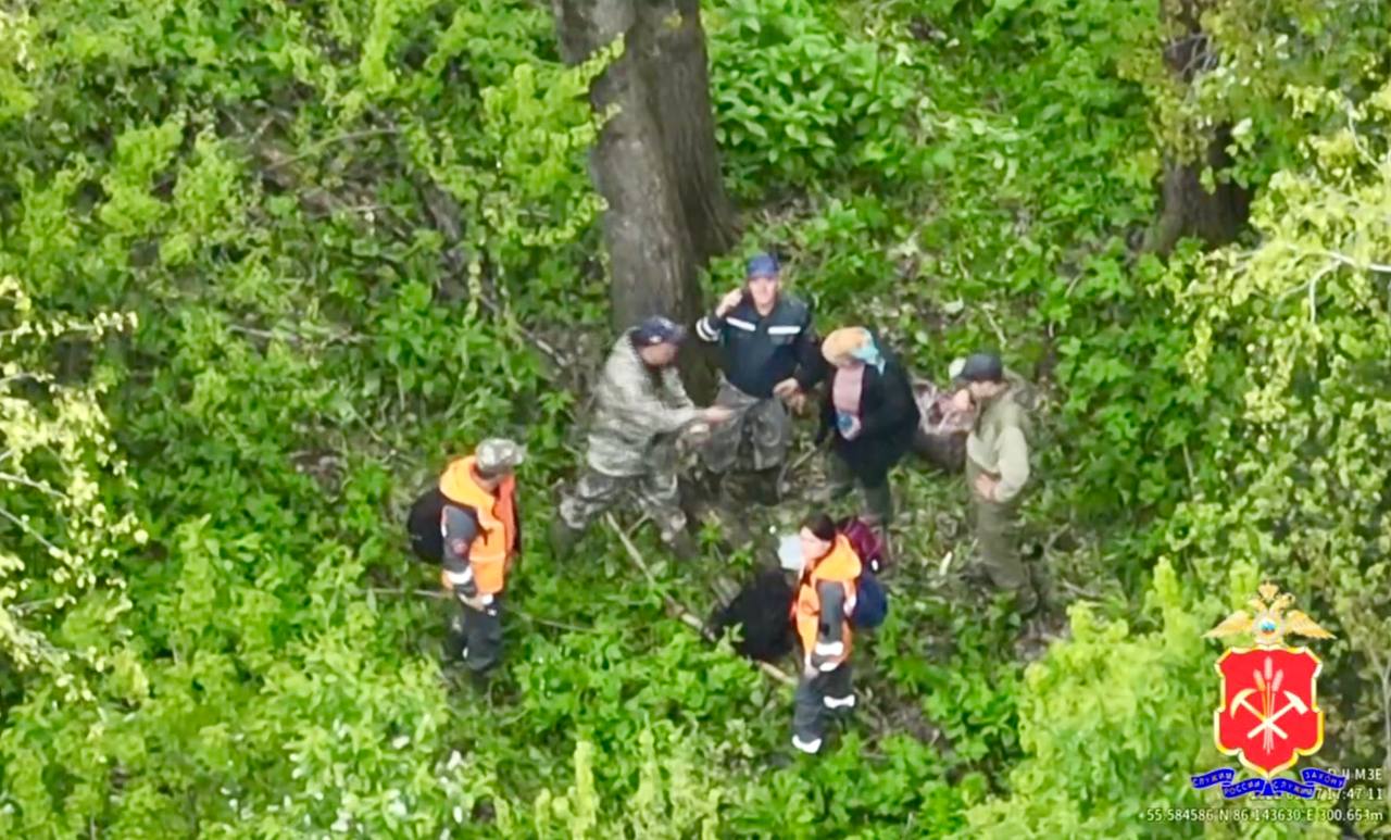 С помощью беспилотника в Кузбассе нашли заблудившуюся в тайге пенсионерку