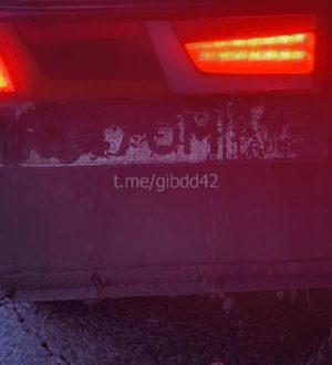 В Кузбассе водитель грузовика поплатится за заклеенные номера