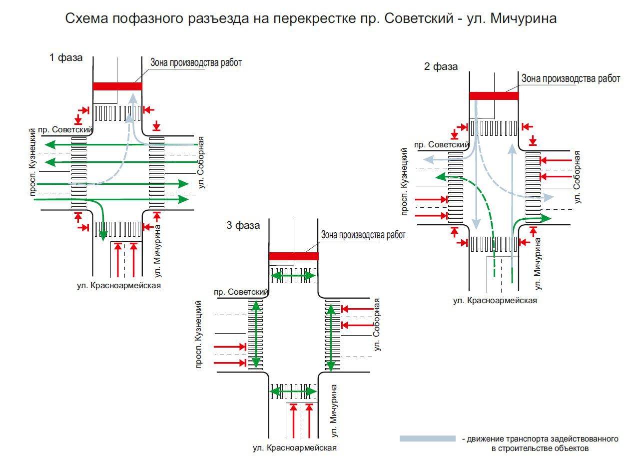 В Кемерове изменится схема движения на оживлённом перекрёстке