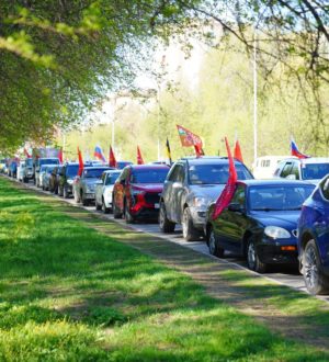 Более 300 автомобилей приняли участие в  пробеге «Эстафета памяти. Кузбасс — фронту», посвященном юбилею Победы