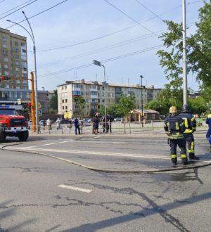 Газовый баллон рванул на автобусе в центре Кемерова