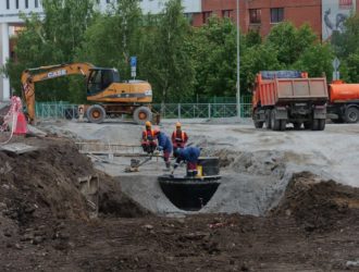 В Кемерове продолжается реконструкция ливневого коллектора на улице Мичурина