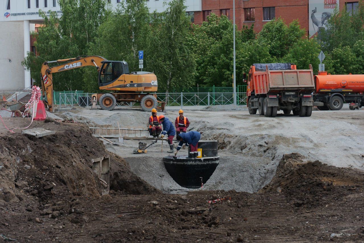 В Кемерове продолжается реконструкция ливневого коллектора на улице Мичурина