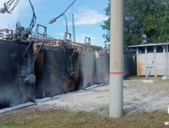 В Мариинске произошел пожар на подстанции