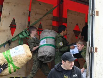Очередной конвой с полезным грузом отправили на фронт из Белова