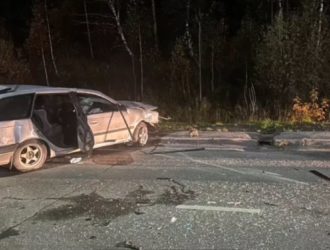 В Таштаголе насмерть разбился водитель на иномарке, врезавшись в опору освещения