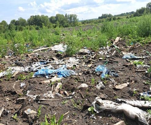 В Тяжинском округе на сельскохозяйственном участке устроили свалку