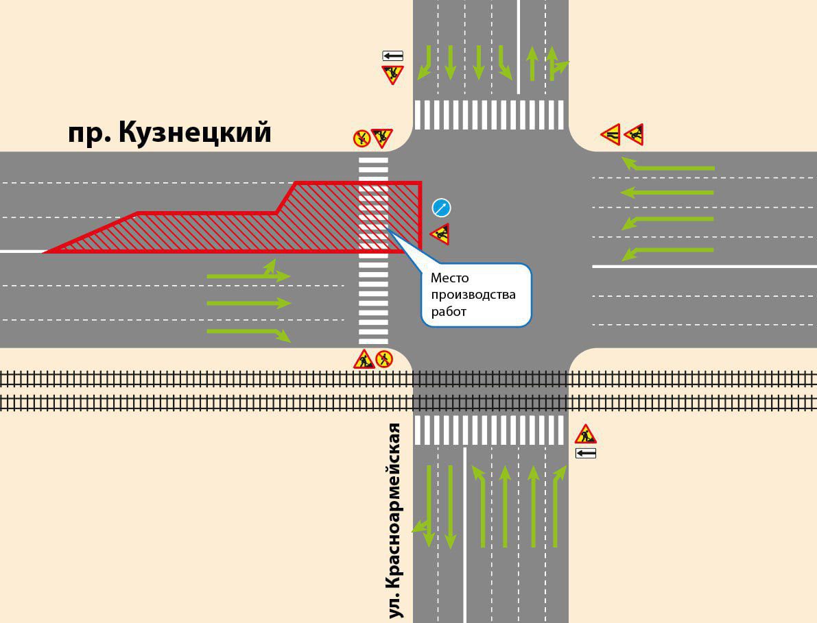 В Кемерове участок Кузнецкого проспекта частично перекроют на несколько дней