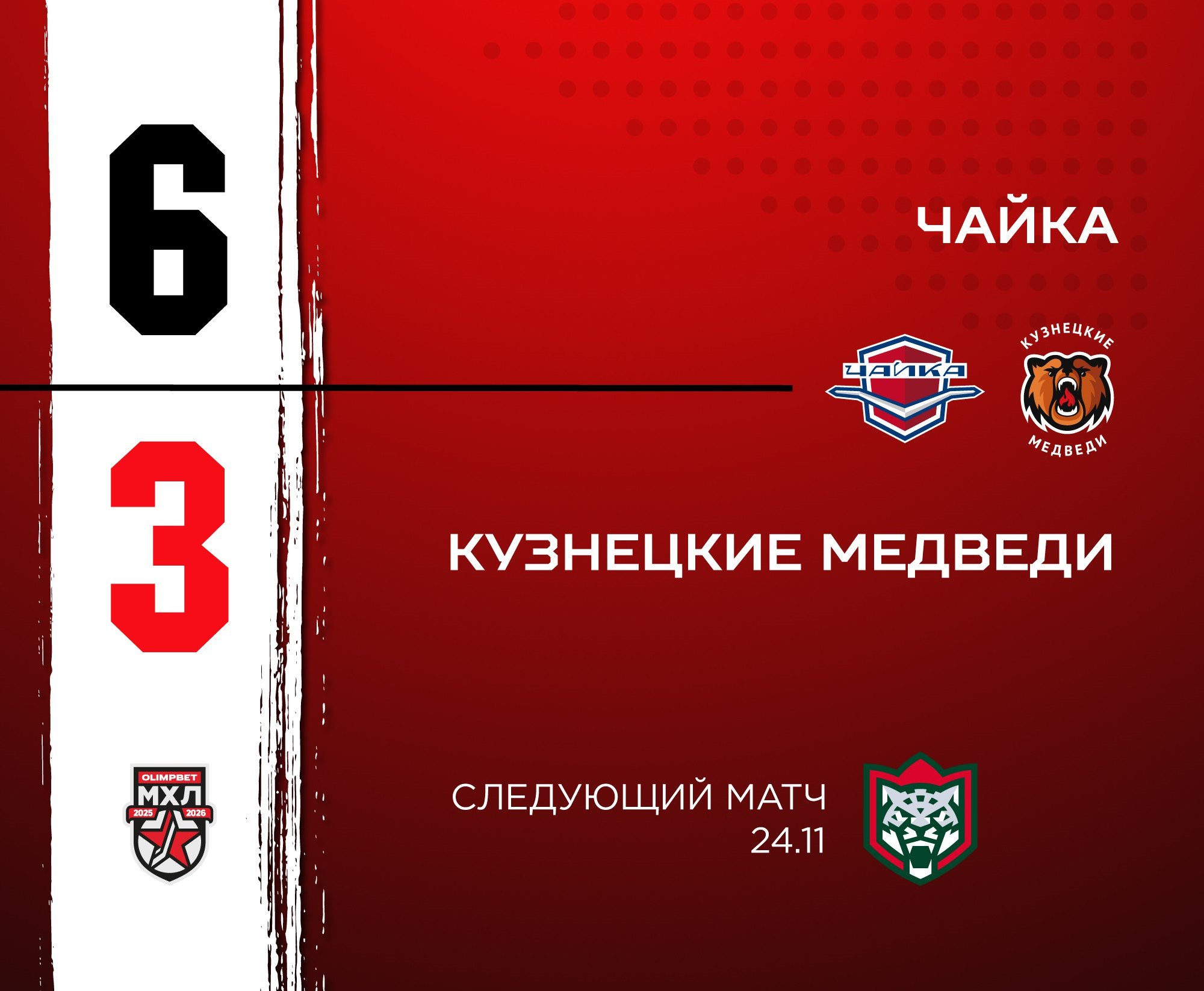 «Кузнецкие Медведи» уступили «Чайке», прервав серию побед