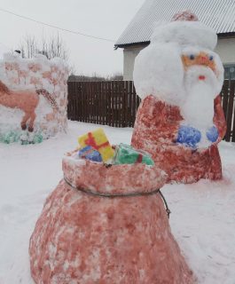 В Кемерове семья соорудила новогодний мини-городок возле дома