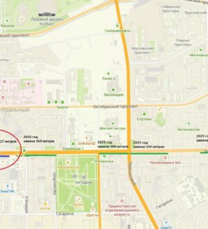 Более 1 км трубопровода заменят на проспекте Ленина в Кемерове этим летом