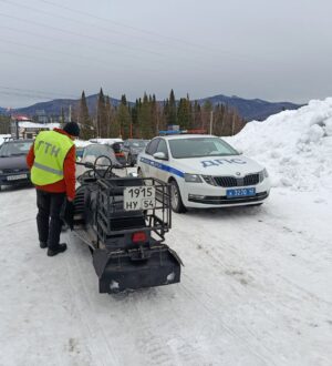 В Шерегеше сотрудники ГАИ и Гостехнадзора провели рейд по проверке сенгоходов