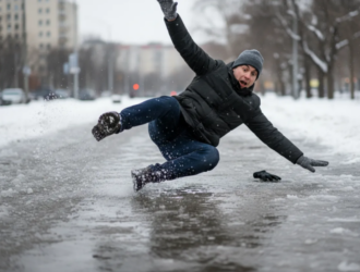Почти 800 кузбассовцев стали жертвами гололеда в феврале