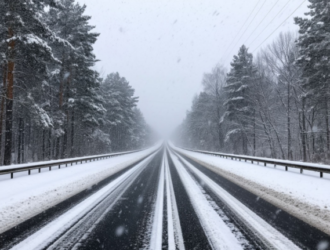 На территории Кузбасса ограничили движение по трассе «Сибирь» из-за погоды