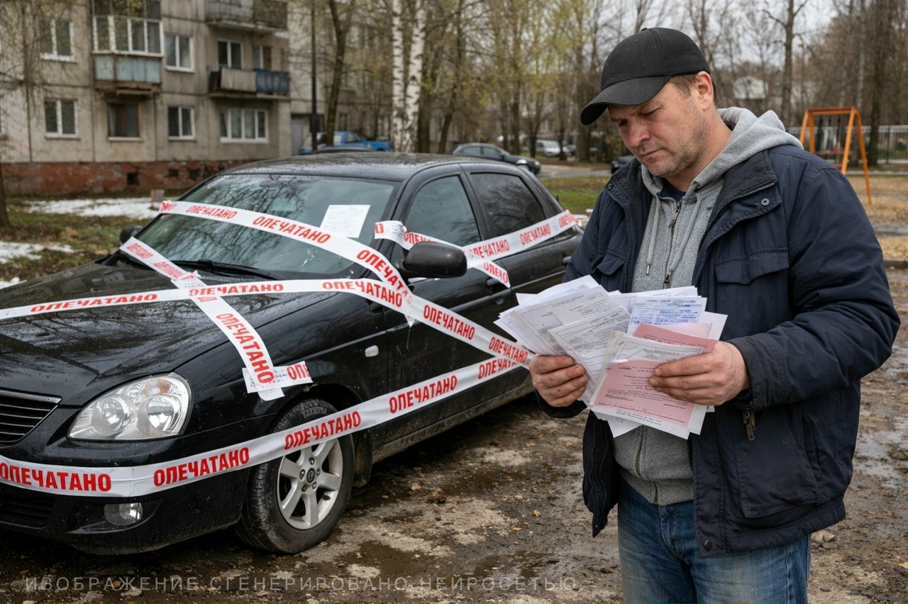 Арест машины побудил кузбассовца оплатить 40 штрафов