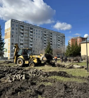 В кемеровском поселке приступили к обновлению сквера