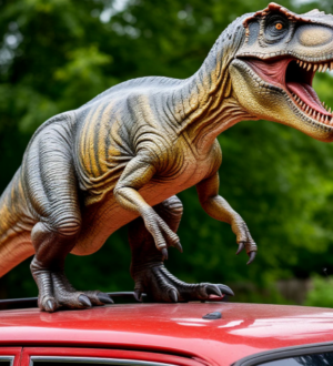 По Мариинску каталась «десятка» с «динозавром» на крыше