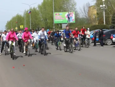 В Киселевске прошел велопробег, посвященный Дню Победы