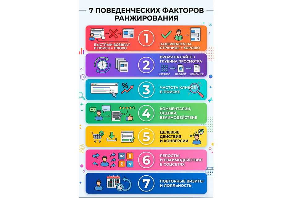 Топ-7 поведенческих факторов, которые реально влияют на ранжирование в 2026 году