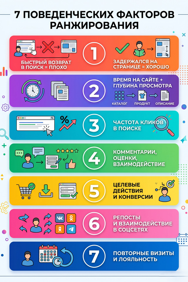 Топ-7 поведенческих факторов, которые реально влияют на ранжирование в 2026 году
