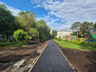 В Кемерове благоустроили тротуар между улицами Ворошилова и Волгоградская