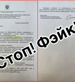 Неизвестные под видом Роспотребназдора запустили в Кузбассе фейк на горячую тему